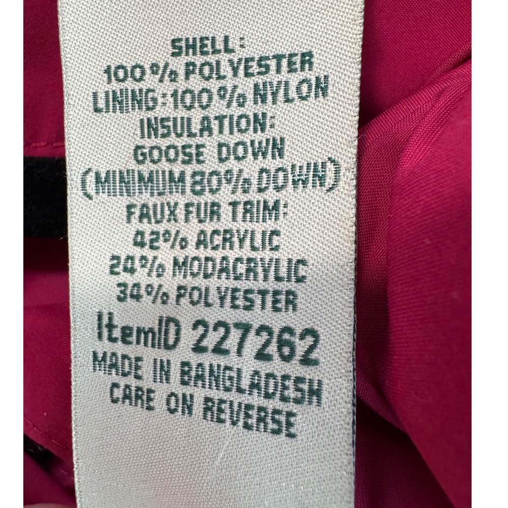 LL Bean Ultrawarm Long Puffer Coat Pink Goose Down Maxi Parka Womens Medium - Picture 4 of 11